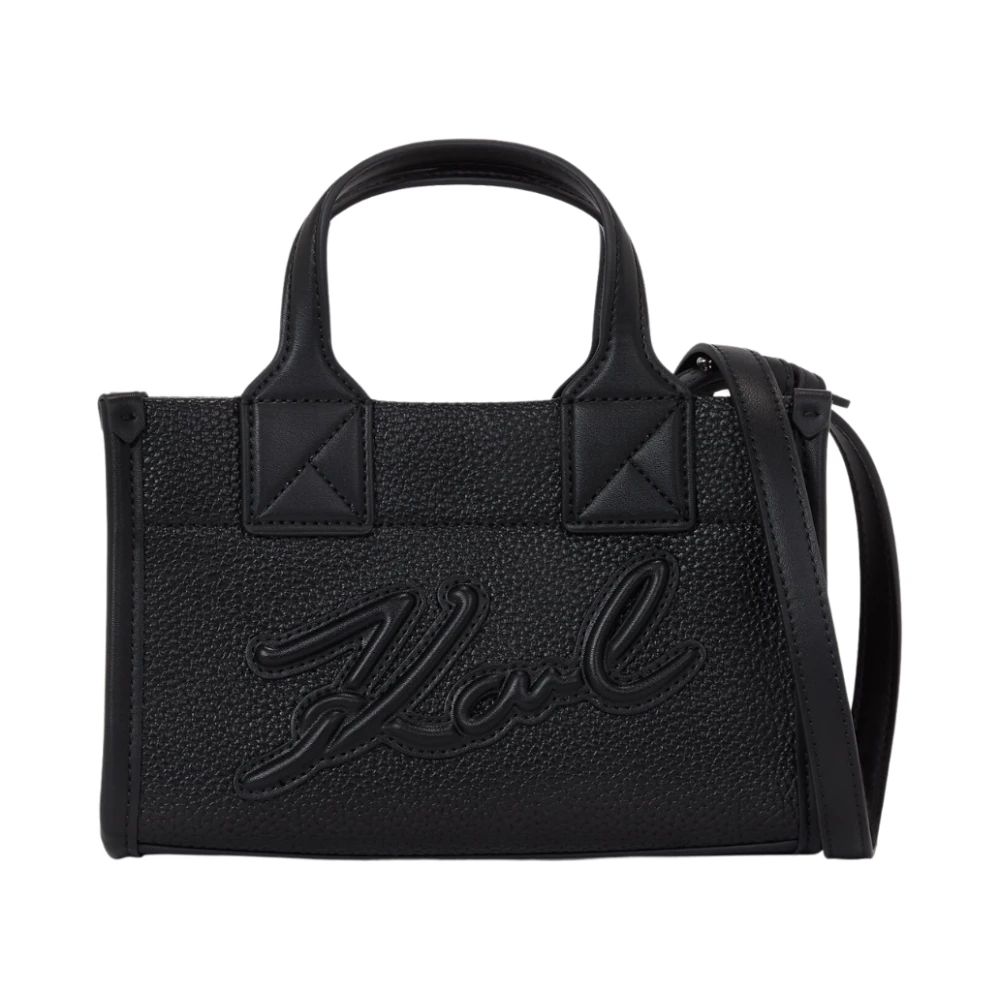 Karl Lagerfeld Korrelige Tote Tas Verhoog Stijl Modern Black Dames