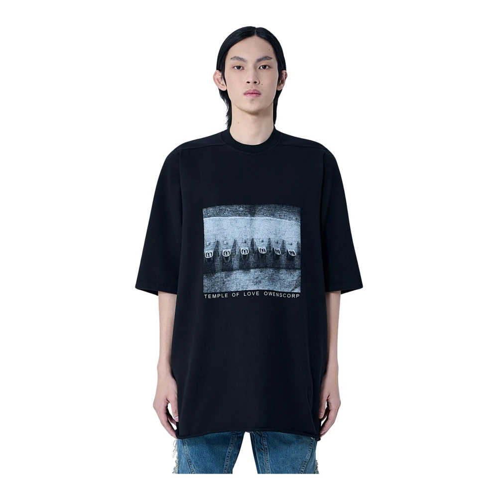 Rick Owens Black T-Shirts, Male, L, Jumbo Ss T-Shirt