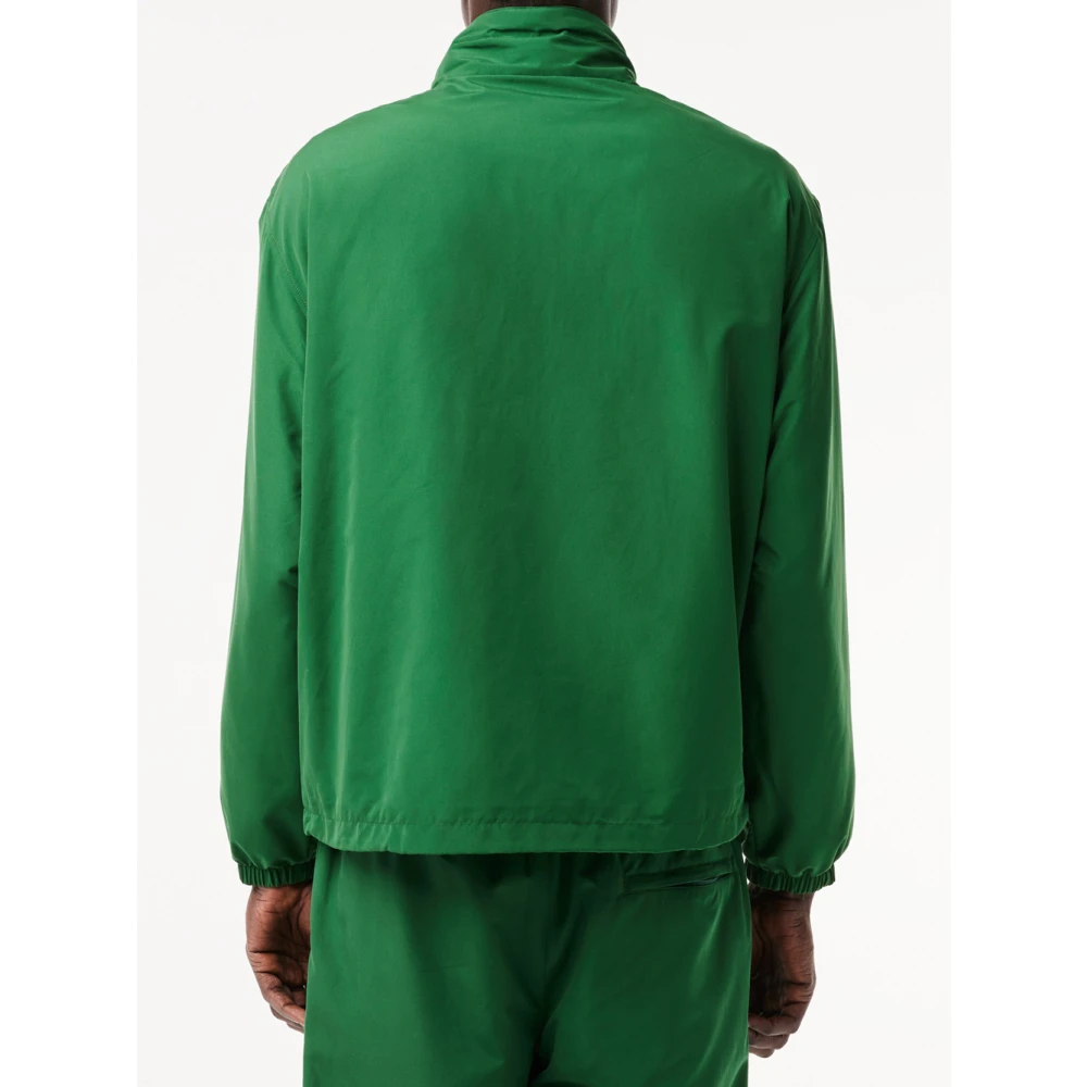 Lacoste Groene Polyesterjas met Afneembare Capuchon Green Heren