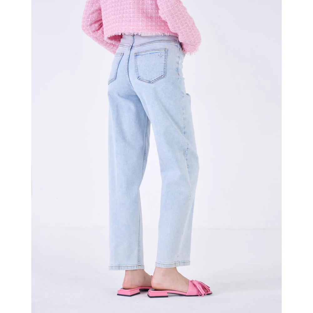 Silvian Heach Rechte jeans met hoge taille Blue Dames