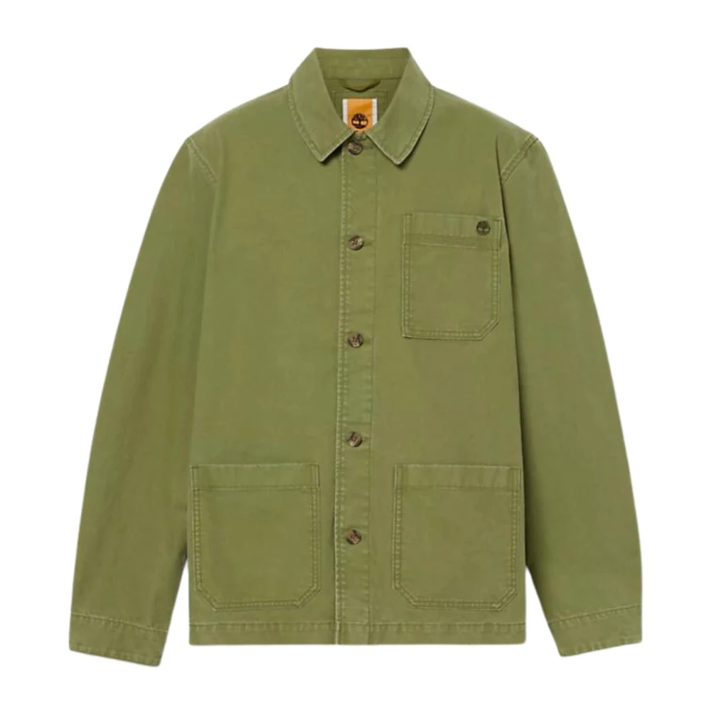 Timberland Katoenen jas met zakken Green Heren