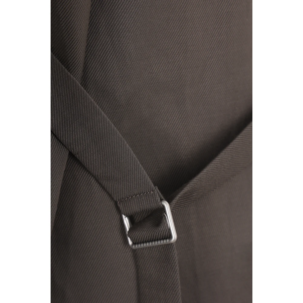 Ann Demeulemeester Geribbelde wollen trui met twill-paneel Green Dames