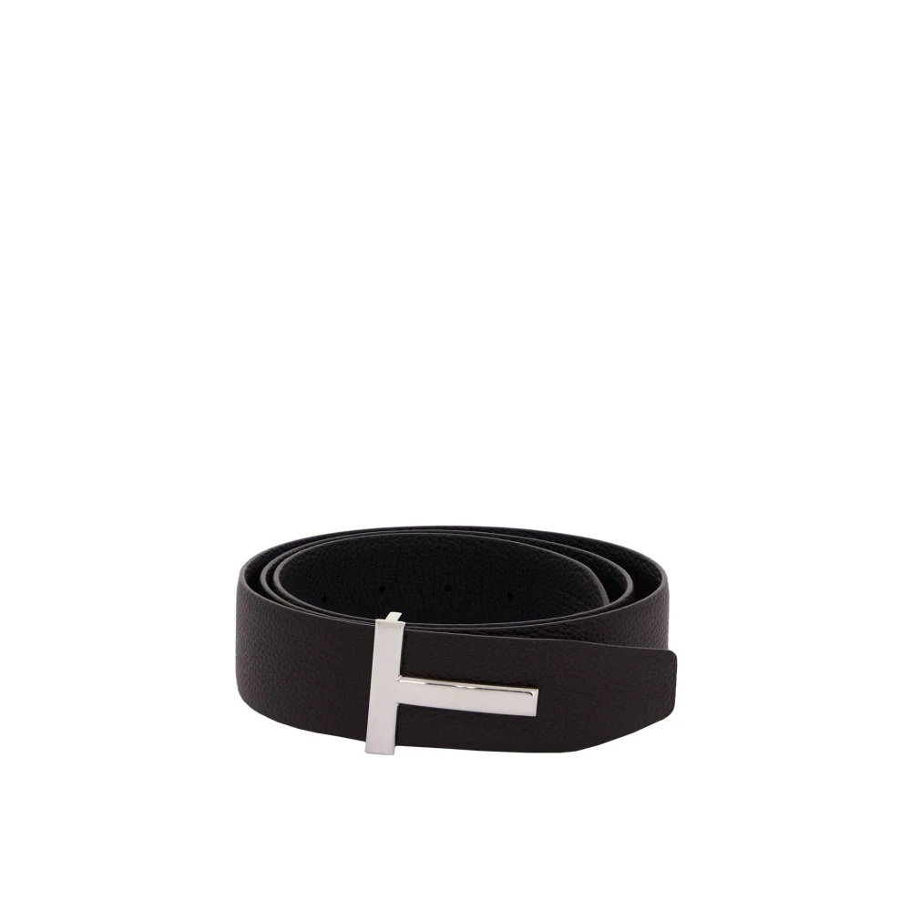 Tom Ford Men's Grain Leather T Icon Belt
