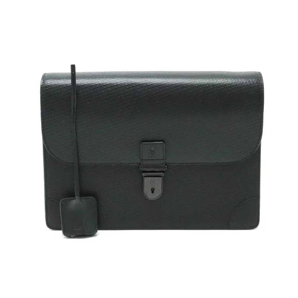 Dunhill Pre-owned Leather clutches Black Heren