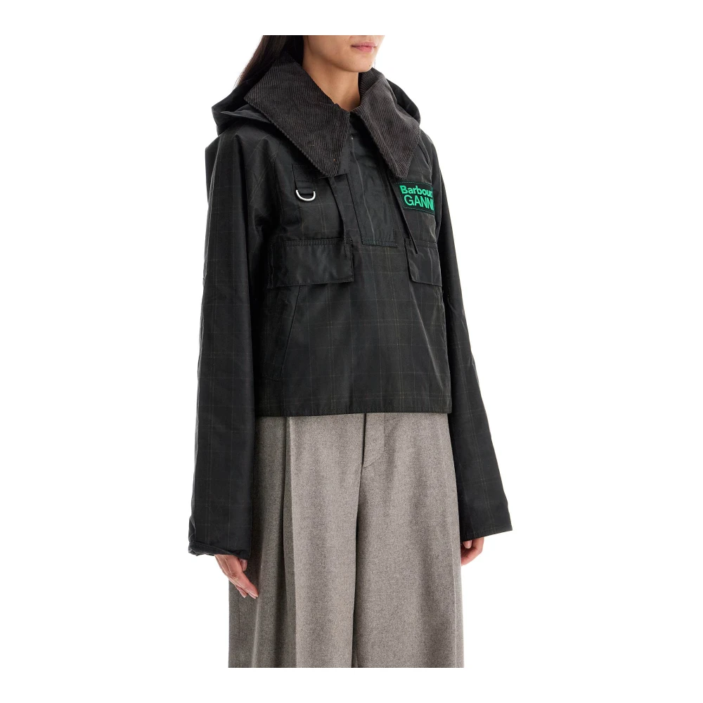 Barbour Geruite Katoenen Anorak met Ruit Black Dames