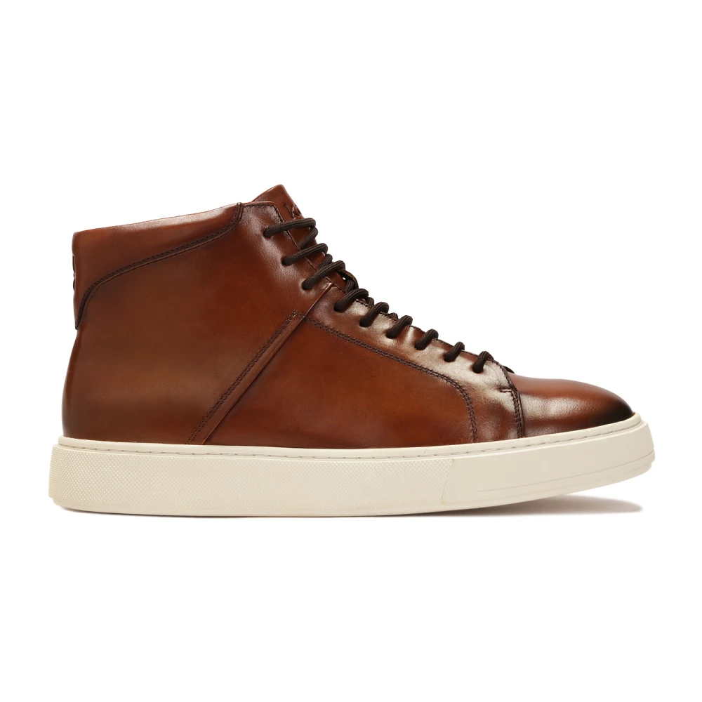 Kazar Bruine hoge sneakers met binding Heren Schoenen