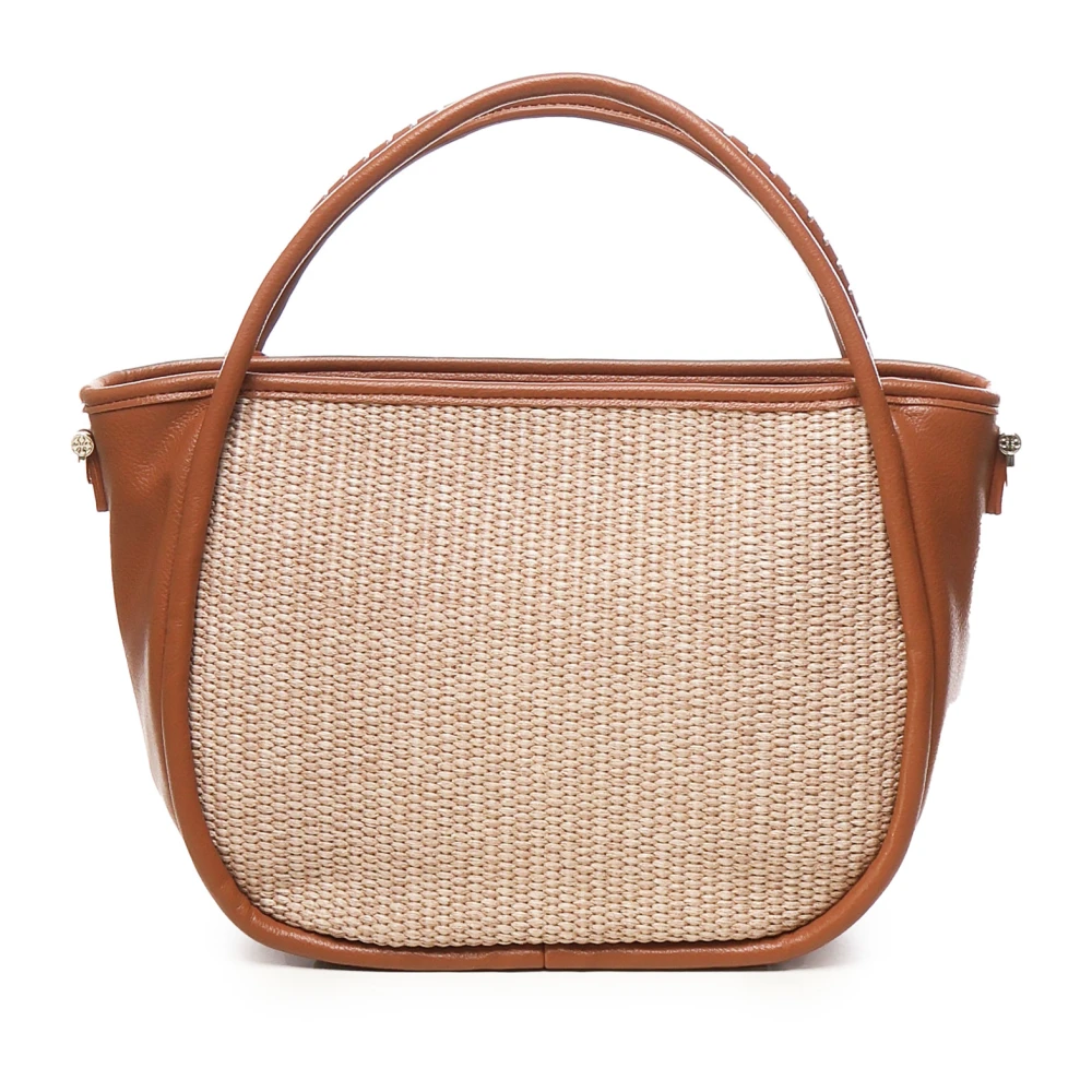 V73 Kastanje Rits Handtas met Logo Brown Dames
