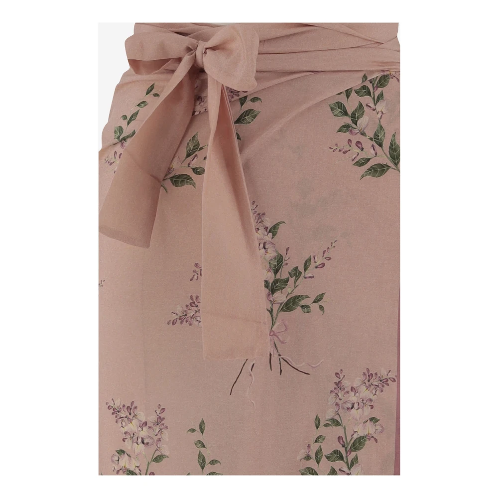 Agua by Agua Bendita Bloemen Katoen Zijden Midi Rok Pink Dames