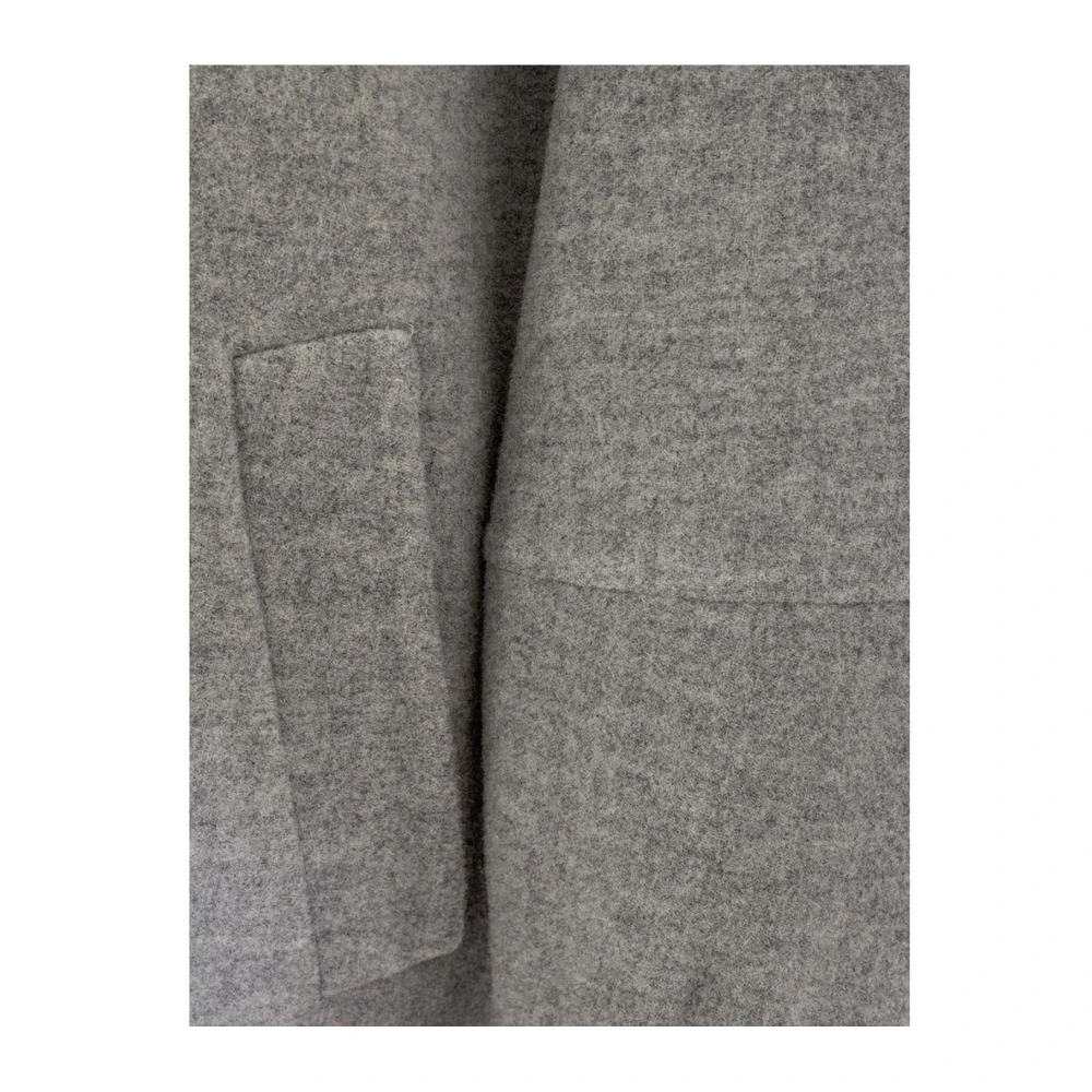 Herno Luxe Grijze Wollen Jas & Mantel Gray Dames