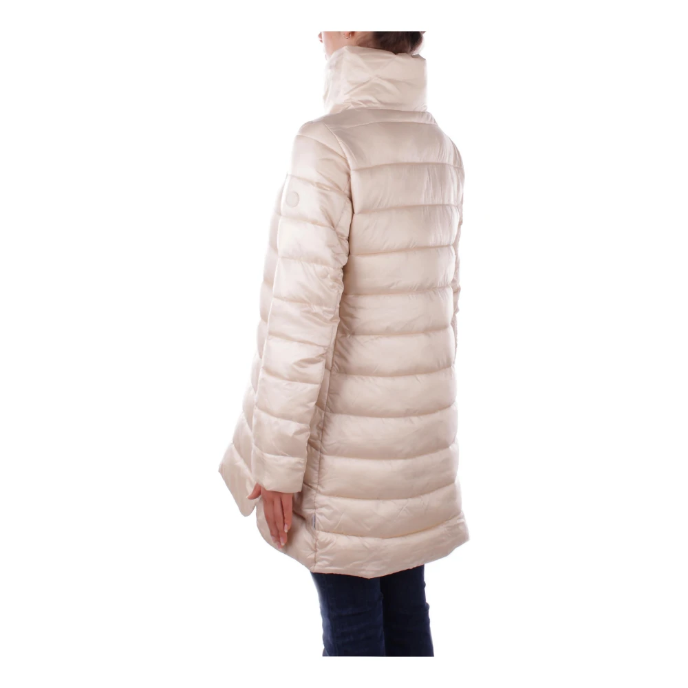 Save The Duck Beige Duck Logo Jas met Rits Beige Dames
