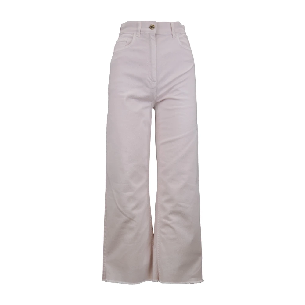 Elisabetta Franchi Ritssluiting Knoop Dames Jeans Pink Dames