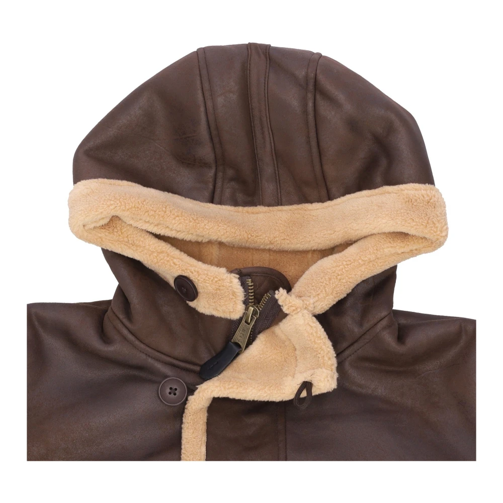 alpha industries Vintage Brown Arctic Parka Eco-leren jas Brown Heren