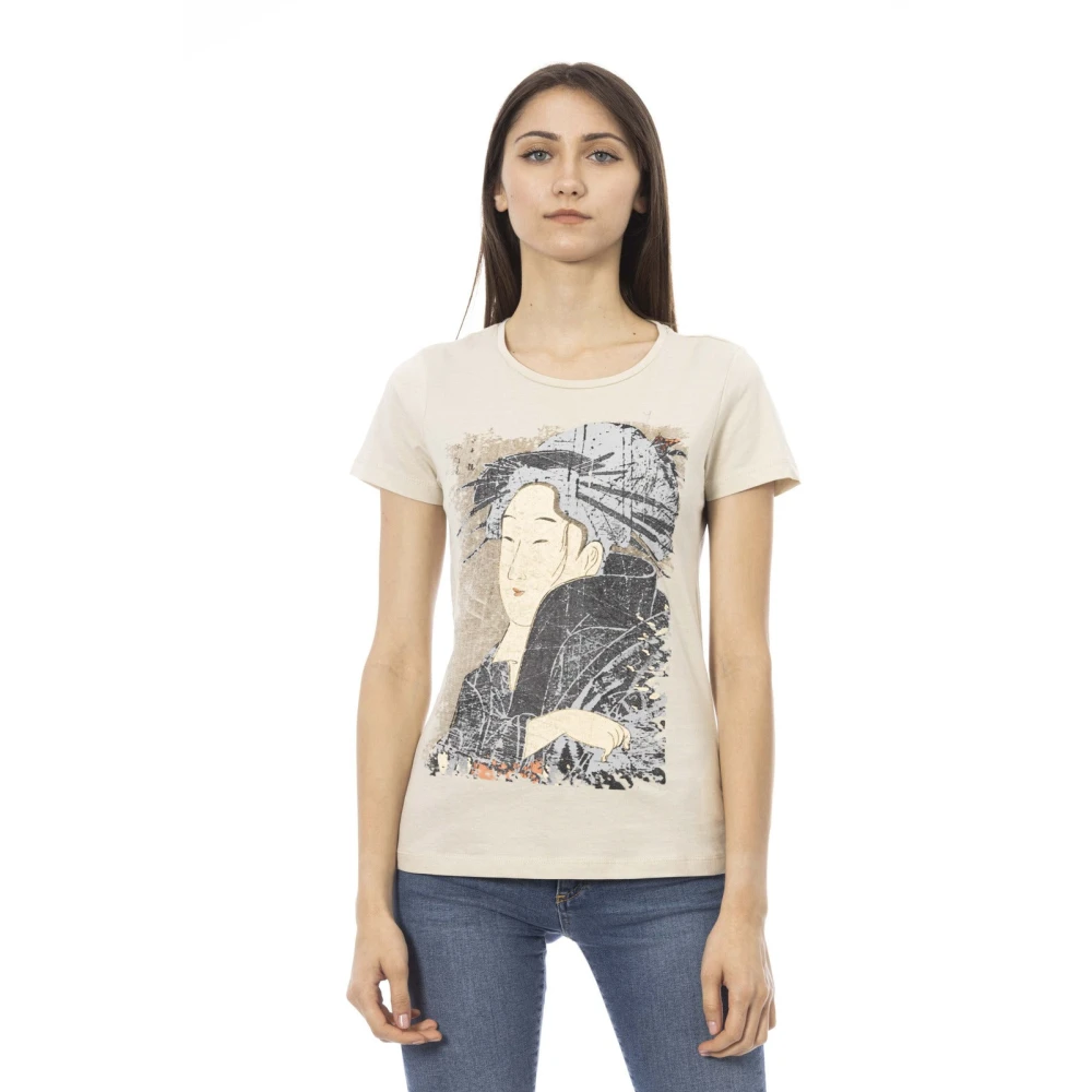 Trussardi Beige Kortärmad Rund Hals T-Shirt