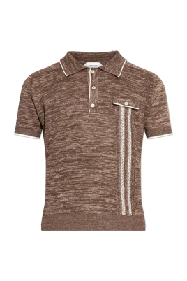 Mouliné Jacquard Stickad Pikétröja