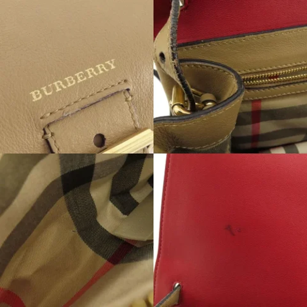 Burberry Vintage Pre-owned Leather shoulder-bags Beige Dames