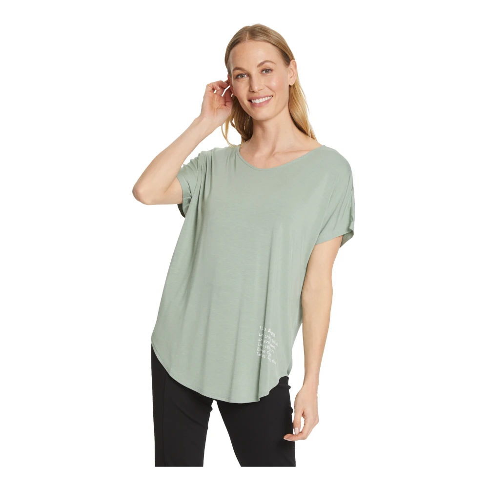 Betty Barclay Bamboe Oversized V-hals Shirt Green Dames