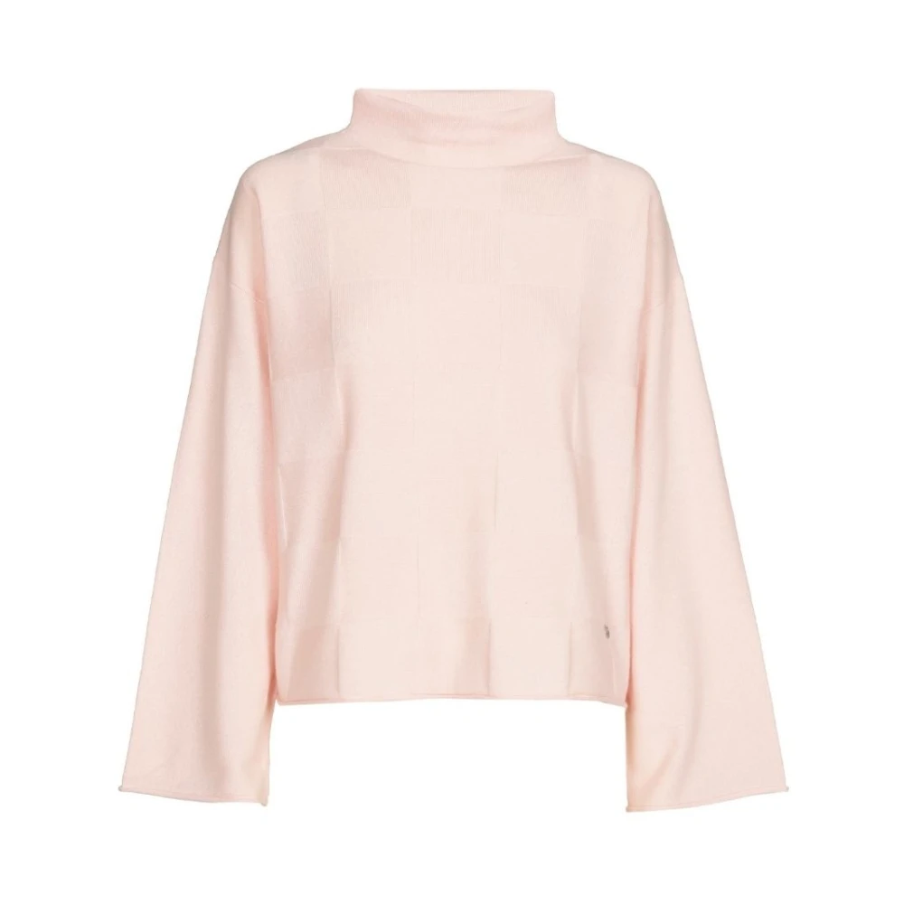 Marie Méro Roze Gebreide Trui met Vierkant Patroon Pink Dames
