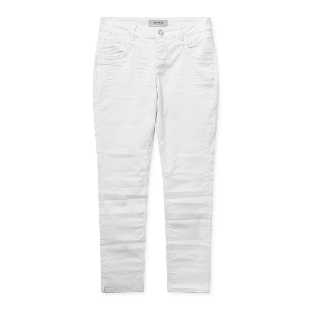 MOS Mosh Broderade High-Rise Jeans White, Dam