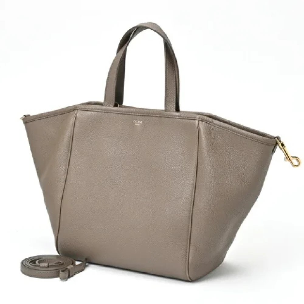Celine Vintage Pre-owned Leather totes Gray Dames