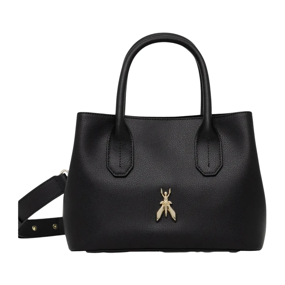 PATRIZIA PEPE Zwarte Leren Mini Shopper Black Dames