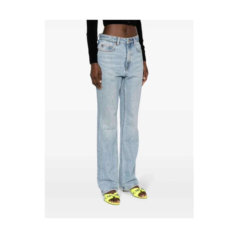 alexander wang Staalblauwe High-Rise Flared Jeans Blue Dames
