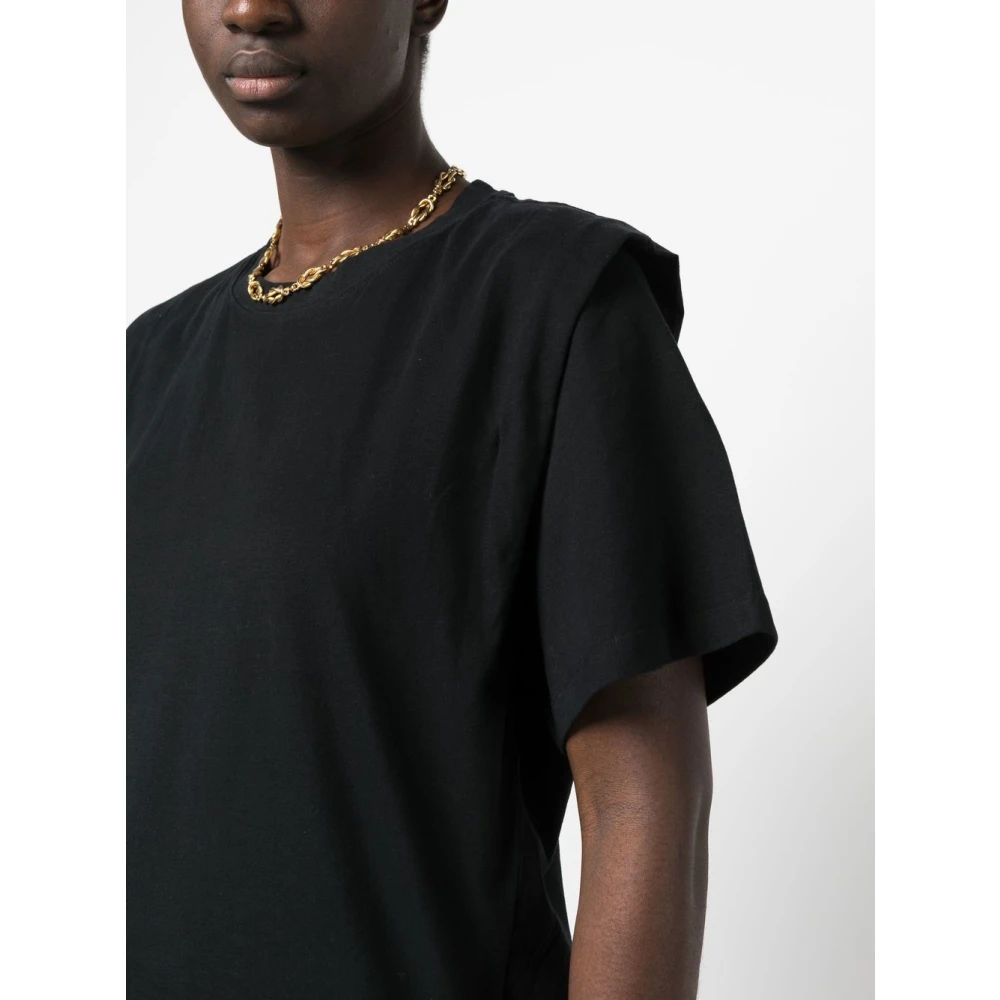 Isabel Marant Étoile Zwarte Zelitos T-Shirt met Gewatteerde Schouders Black Dames