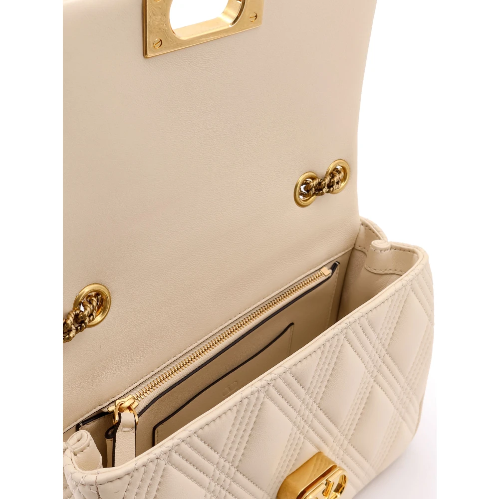 Valentino Garavani Diamantgestikte leren schoudertas Beige Dames