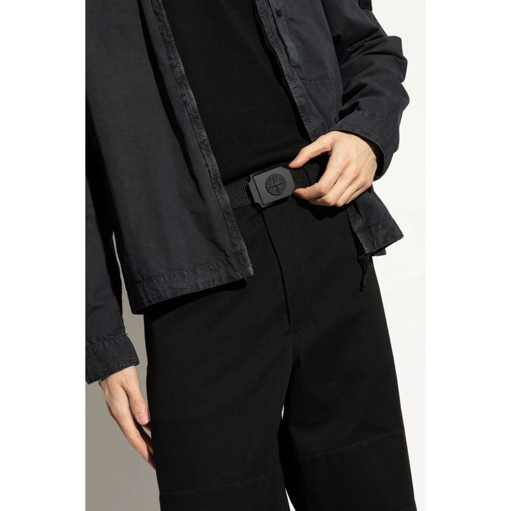 Stone Island Riem met logo Black Heren