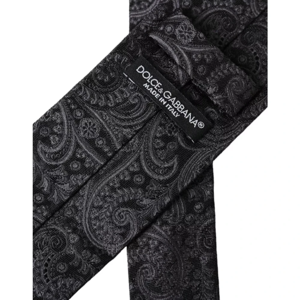 Dolce & Gabbana Exclusieve Heren Zijden Stropdas met Patroon Gray Heren