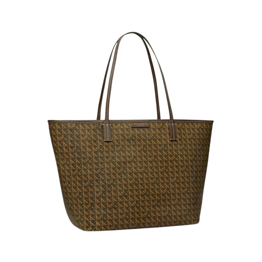 Tory Burch Ever-Ready Printed Coated Canvas Tote Väska Brown, Dam