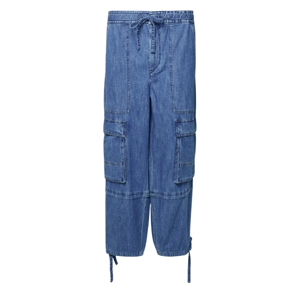 Isabel marant Blauwe Gewassen Broek met Klepzakken Blue Dames