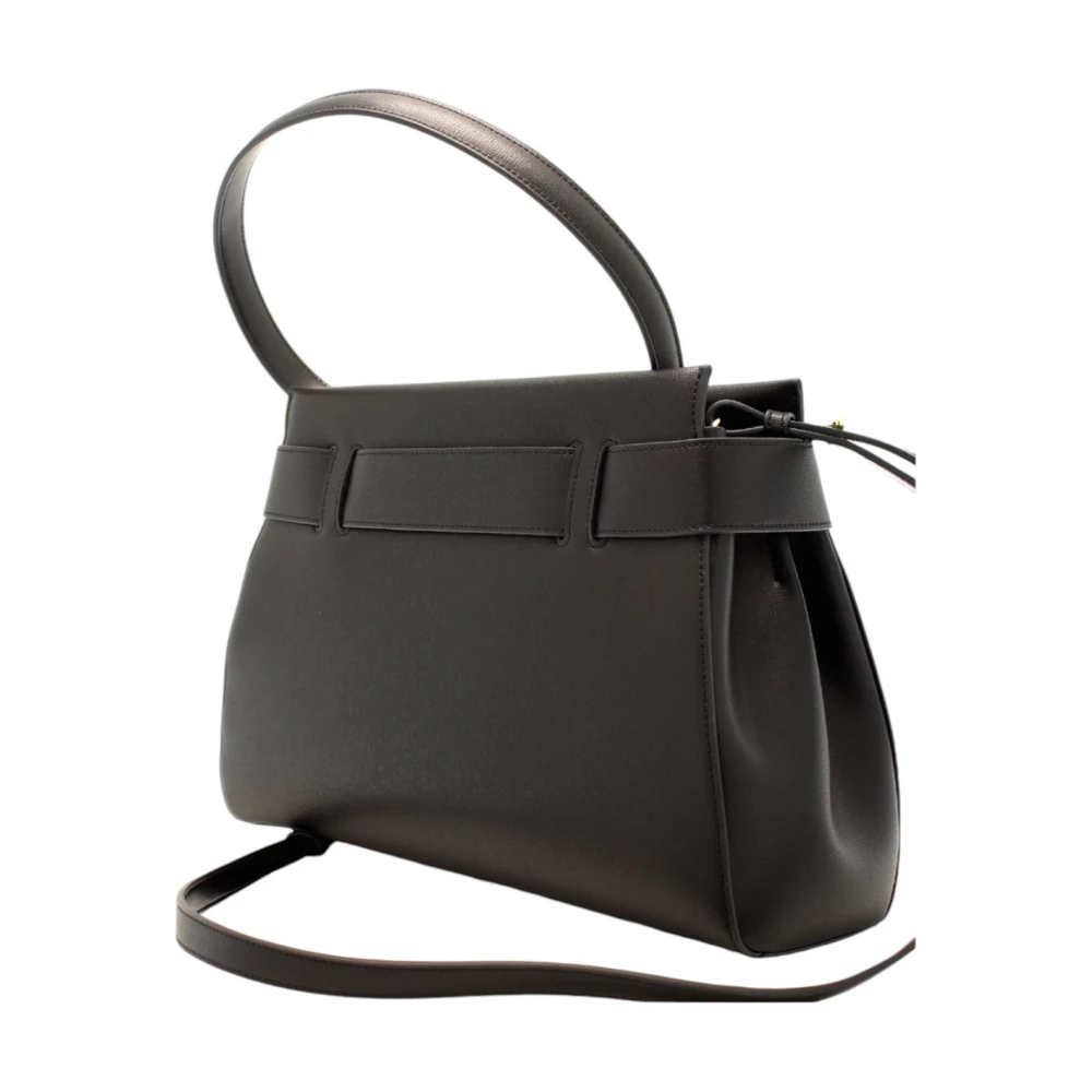 Armani Exchange Zwarte handtas met dubbel compartiment knoopsluiting Black Dames