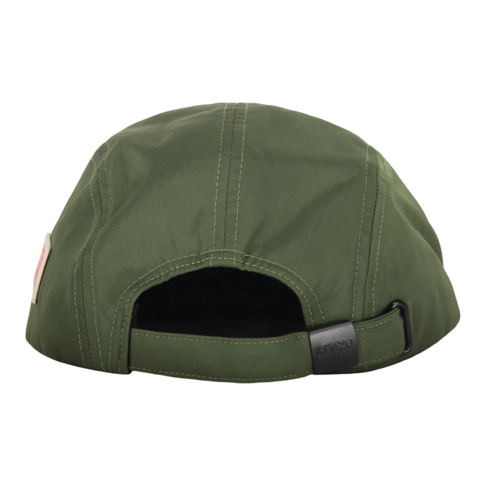 Kenzo Logo Baseballpet met Leren Label Green Heren