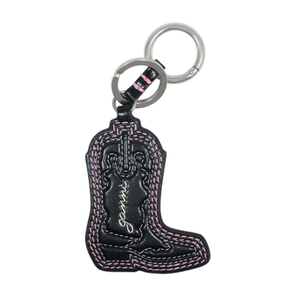 Ganni Women's Black Keychains, One Size, Western Boot Keyring