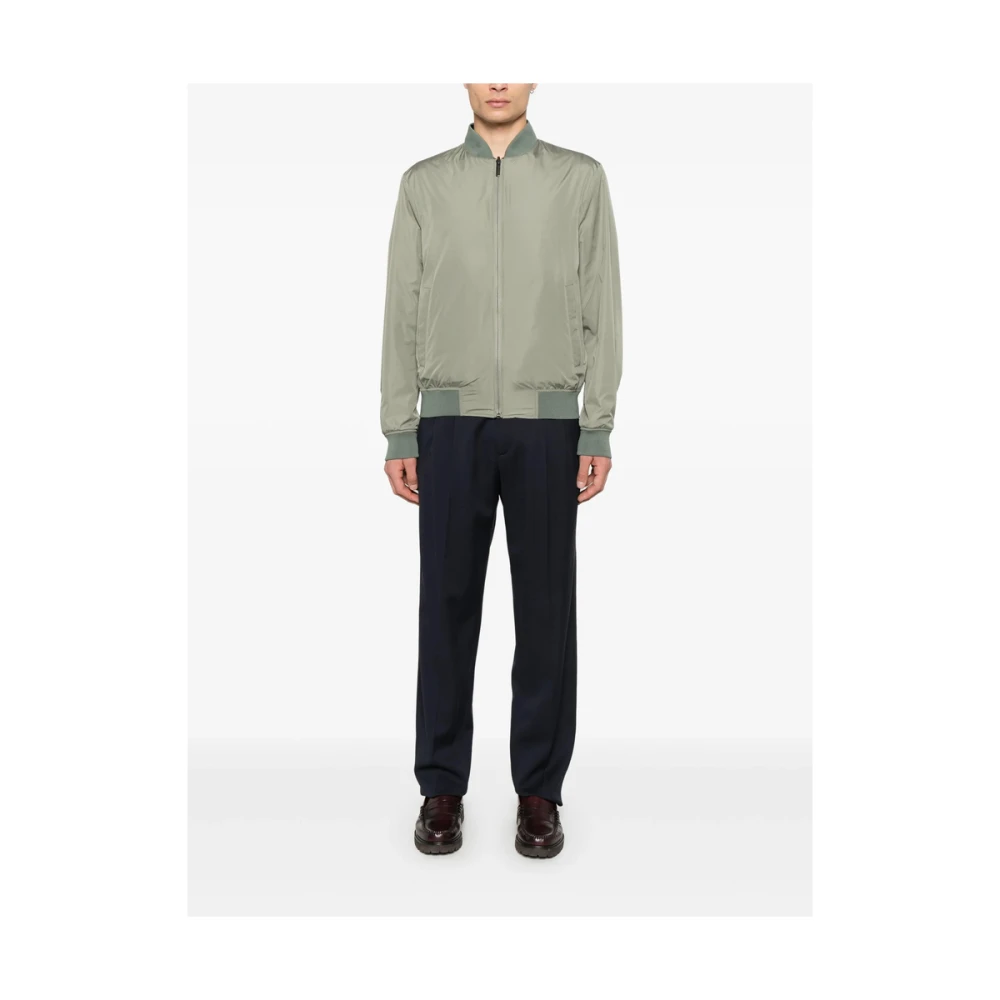 Canali Navy Blauwe Baseball Jack met Rits Blue Heren