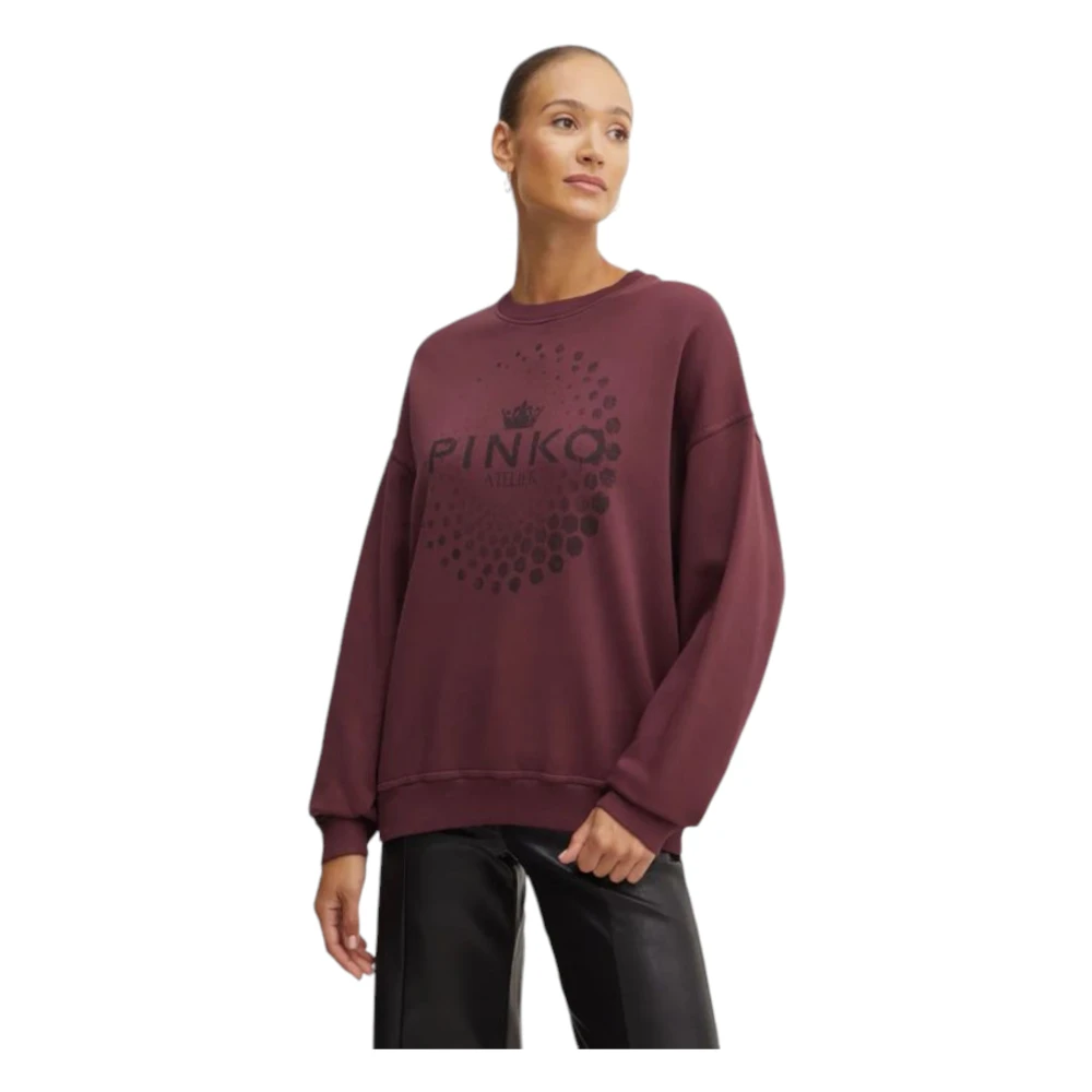 Pinko Crew Neck Sweatshirt Red Dames