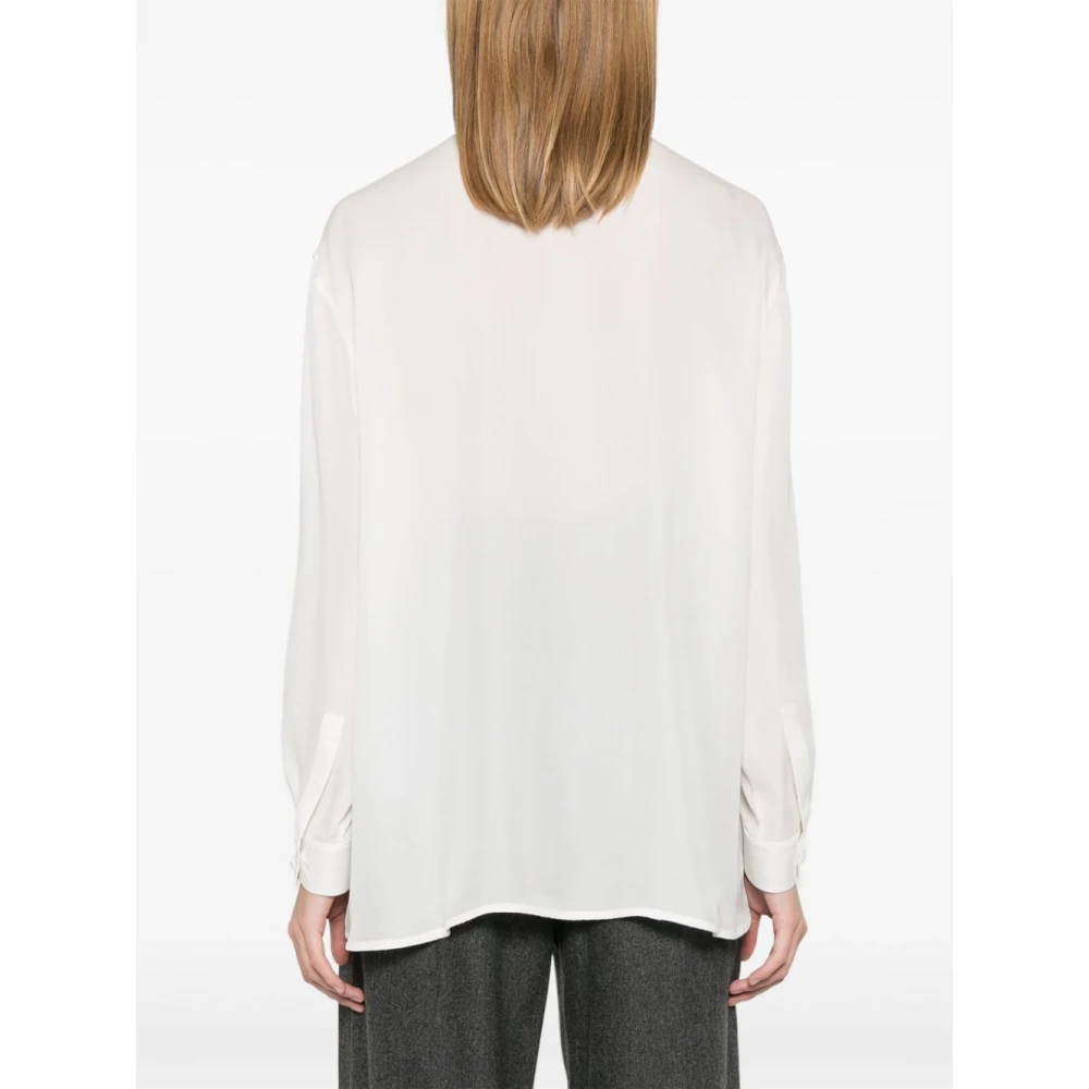 Emporio Armani Witte Zijden Overhemd Lichtgewicht Semi-Transparant White Dames