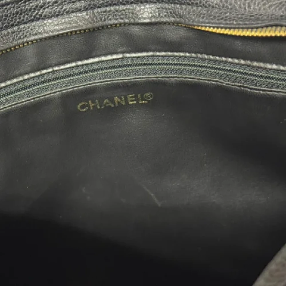 Chanel Vintage Pre-owned Leather totes Black Dames