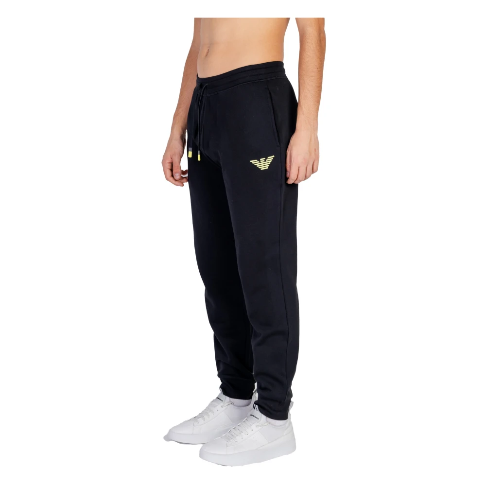 Emporio Armani Zwarte Vetersluiting Broek met Voorzakken Black Heren