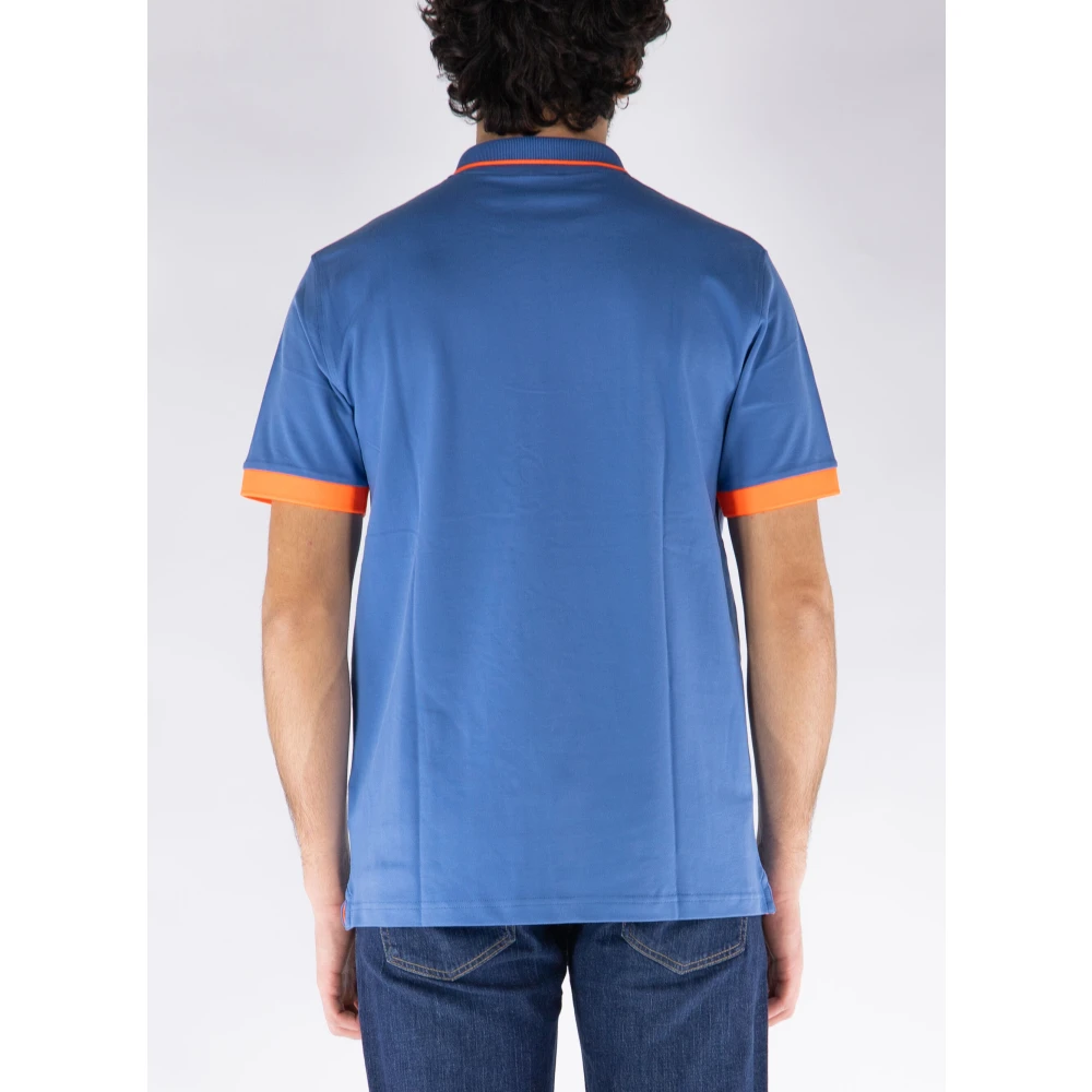 Sun68 Stretch Piquet Polo Shirt Blue Heren
