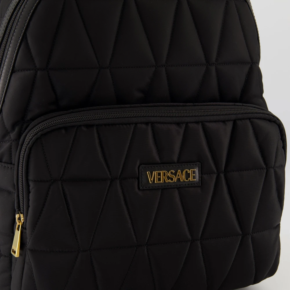 Versace Gewatteerde Nylon Rugzak Lente-Zomer 2025 Black Heren