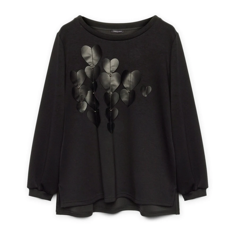 Fiorella Rubino Sweatshirt met applicaties op de voorkant Black Dames