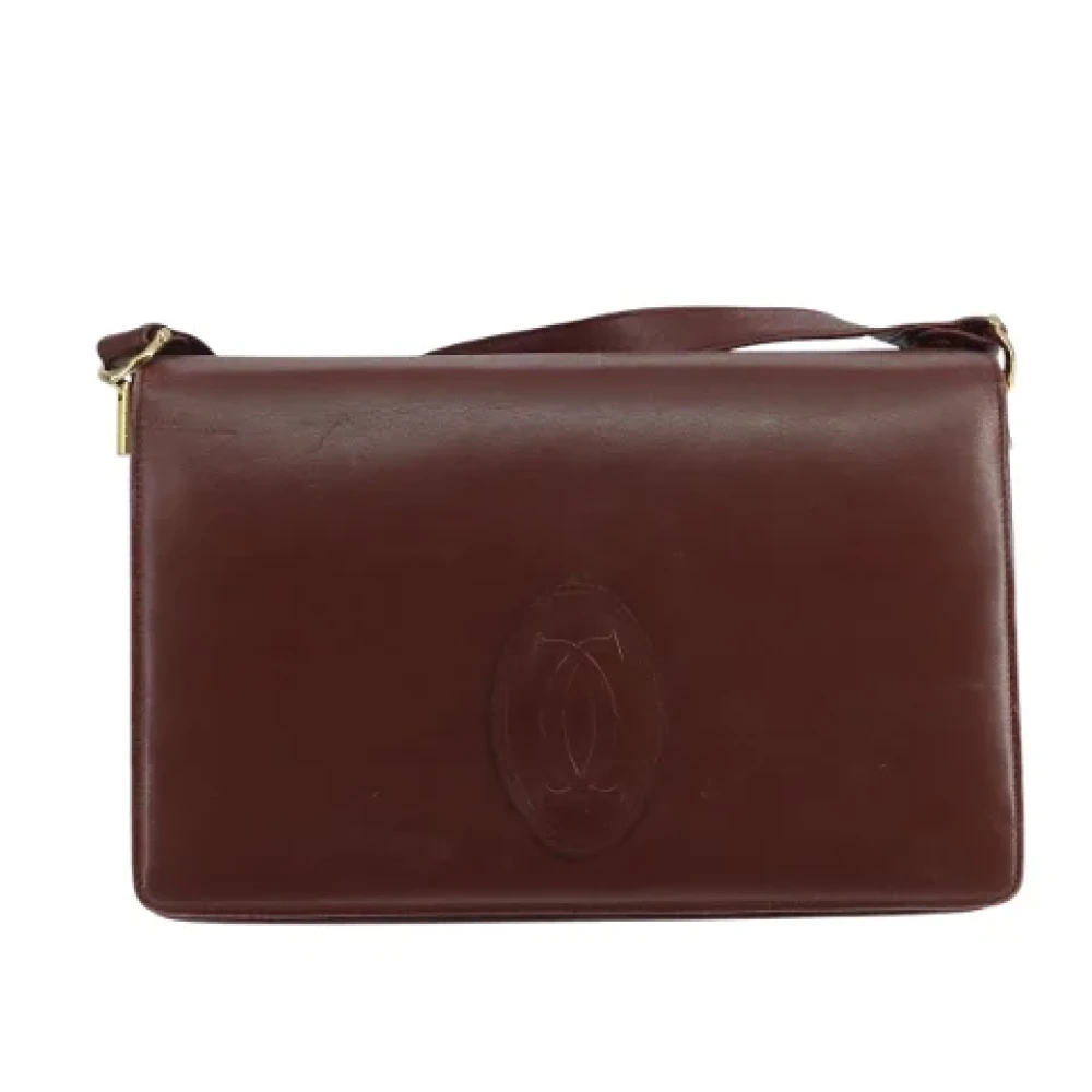 Cartier Vintage Pre-owned Leather shoulder-bags Red Dames