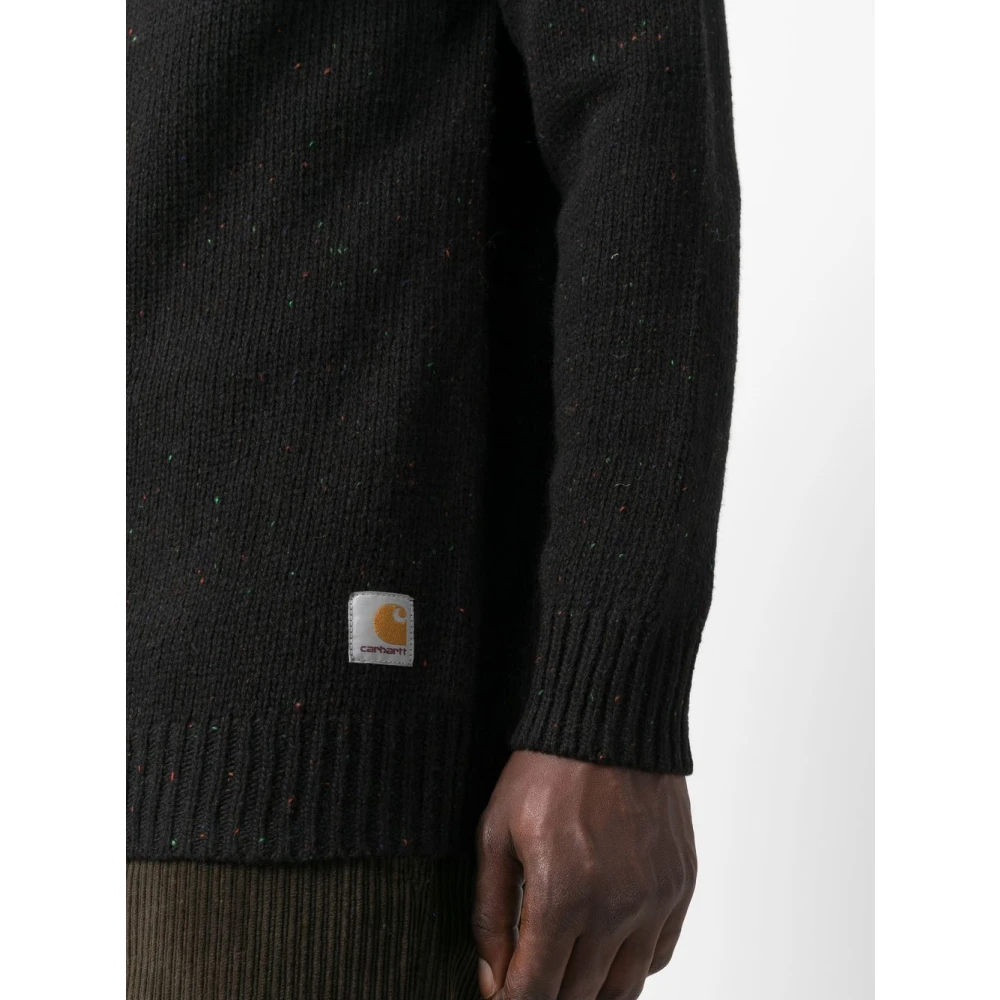 Carhartt WIP Gespikkelde Anglistic Sweater Black Heren