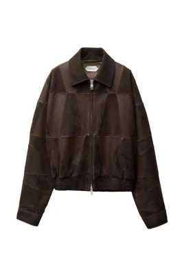 Geometrisk Patchwork Mock Bomberjacka