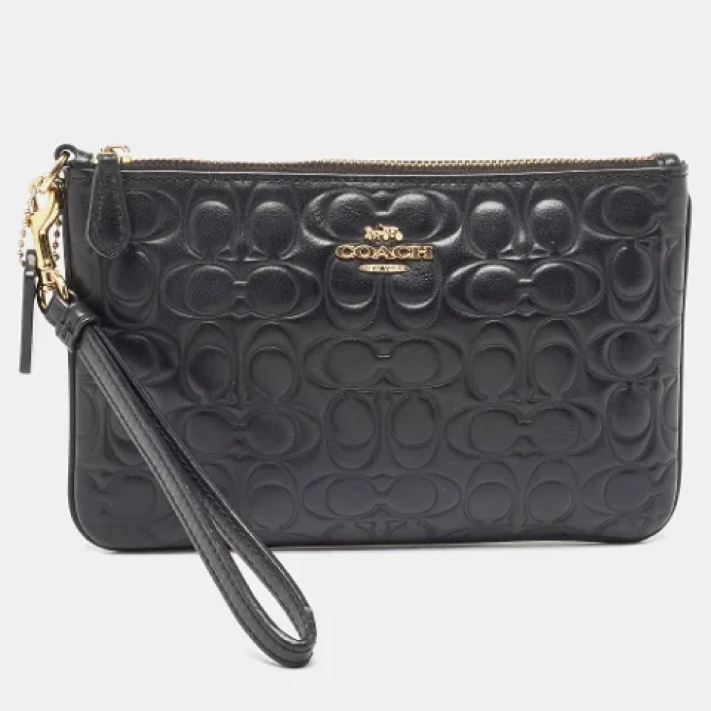 Coach Pre-owned Leather clutches Black Dames