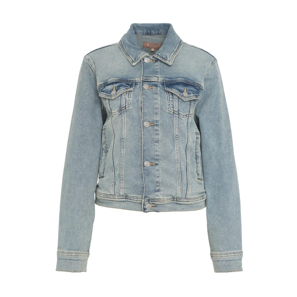 7 For All Mankind Vintage Denim Jacket in Blauw Blue Dames