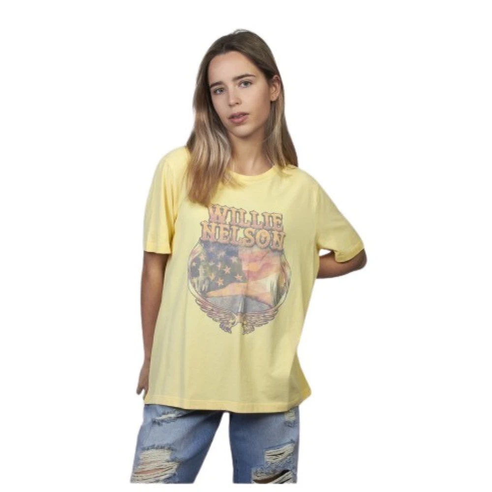 Only Dames T-shirt van katoen Yellow Dames