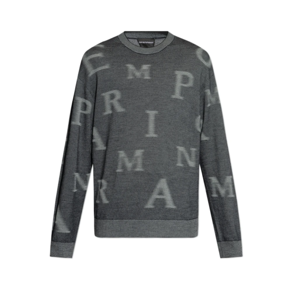 Emporio Armani Gedrukte Trui Gray Heren