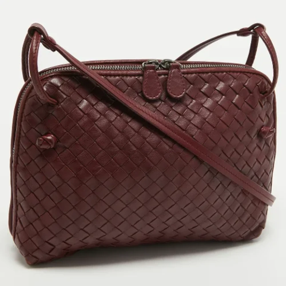 Bottega Veneta Vintage Pre-owned Leather crossbody-bags Red Dames